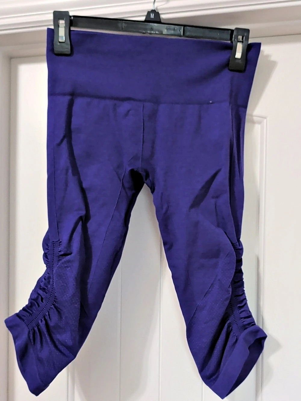 Lululemon In The Flow Crop II Ruched Leggings Purple Medium